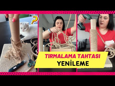 Tırmalama Tahtası Yenileme | Cat scratching post renewal 🐾