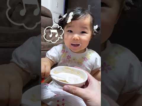 ヨーグルトを1人で食べてもらった結果(1歳9ヶ月)＃shorts