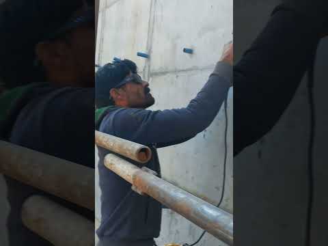 "Retaining Wall Concrete Finishing with Grinder | Professional Smoothing Technique" #construction