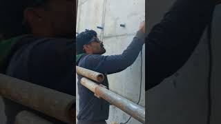 "Retaining Wall Concrete Finishing with Grinder | Professional Smoothing Technique" #construction