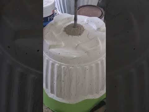 Drilling hole in cement flower pot #shorts