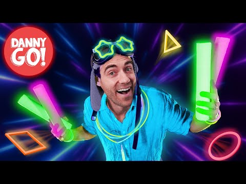 "Glow in the Dark Shapes Dance!"⚡️🟩 🟣 Glow Sticks Brain Break | Danny Go! Songs for Kids