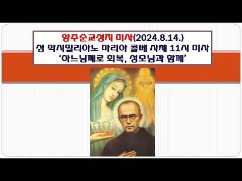 양주순교성지 미사(성 막시밀리아노 마리아 꼴베 사제 순교자 11시 미사 2024.8.14.'하느님께로 회복, 성모님과 함께')