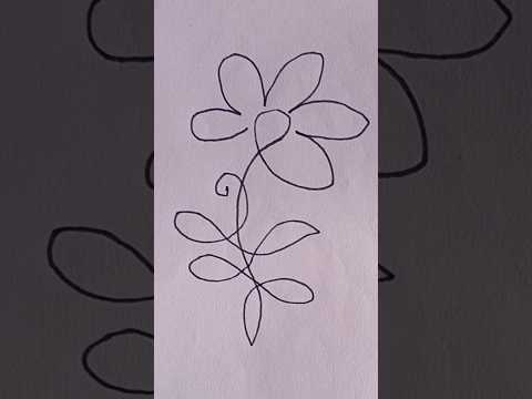 Flower one line drawing