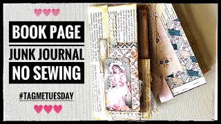 Book Page Junk Journal - No Sewing - #tagmetuesday