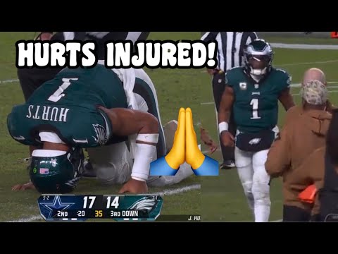 Jalen Hurts KNEE INJURY Vs Cowboys 😨 LIMPS OFF THE FIELD 🙏 Cowboys Vs Eagles 2023 highlights