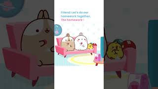 Let’s do our homework together #shorts #molang #cartoonforkids #kidsshowsclub