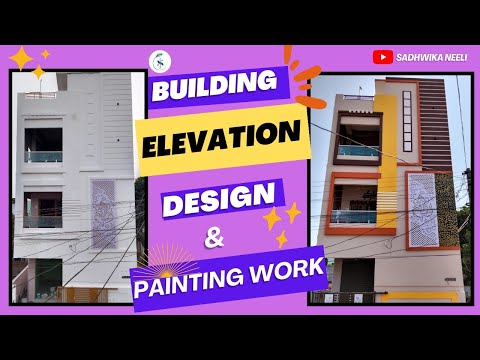 Building elevation design and painting work #House elevation painting #houseelevation #sadhwikaneeli