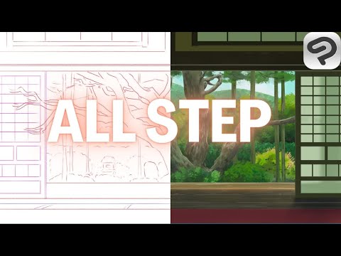 Painting like Ghibli Studio Anime Background - Clip Studio Paint Drawing Tutorial | STEP-BY-STEP