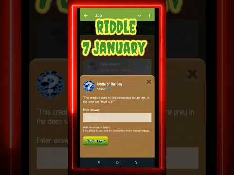 Riddle Of The Day Zoo 7 January | Zoo Riddle Of The Day Code | Riddle Of The Day Zoo