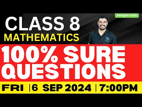 CLASS 8 MATHS FIRST TERM EXAM IMPORTANT QUESTIONS LIVE CLASS