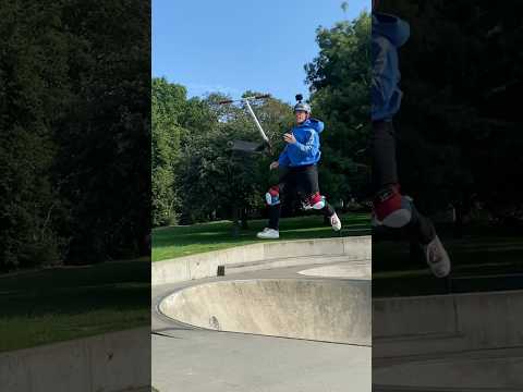 HE THROWS HIS SCOOTER BUT LANDS IT😤 #scooter #skatepark #spanner