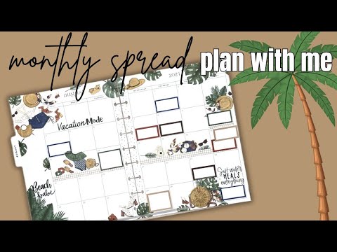 PLAN WITH ME | CLASSIC HAPPY PLANNER MONTHLY | AUGUST MONTHLY SPREAD LIVE LOVE POSH SUMMER ALLURE