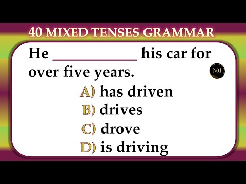 40 Grammar Tenses Quiz | English Tense Practice Test | English Grammar Quiz | No.1 Quality English