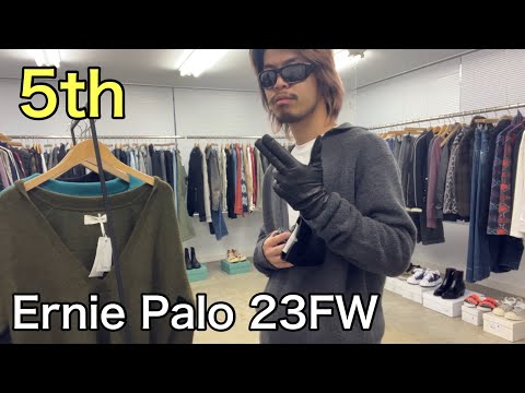 【最速】Ernie Palo 23FW 5th！キッドモヘアのスキッパーニット&レザーグローブ！いろどりみどり！軽くて暖かくて最高！大人っぽいシルエットでかっこいい