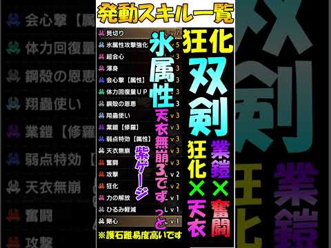 サンブレイク 双剣  氷属性  装備   狂化２ ×天衣無崩3×奮闘3×業鎧3 発動！  護石難易度高いです  アマツマガツチ 防具採用　PS5版  対応  MHR SB モンハン　周回