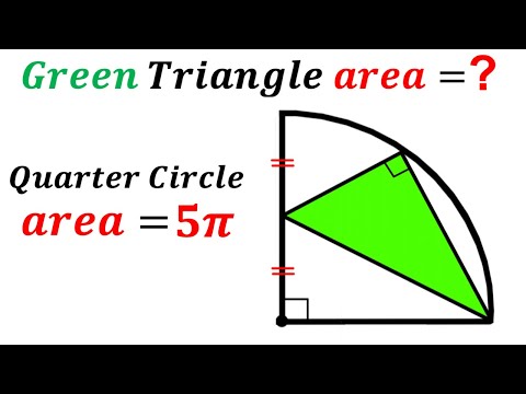 Can you find the area of the Green shaded triangle? | (Quarter Circle) | #math #maths | #geometry