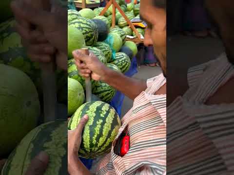 Satisfying Watermelon Cutting Skills🍉 #shorts #streetfood #watermelon #shortvideo #trending #short