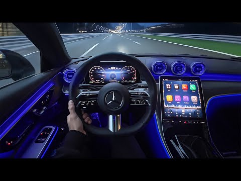 NEW 2025 Mercedes Benz CLE Coupe POV Drive on the Autobahn! Interior Ambiente Review CLE300