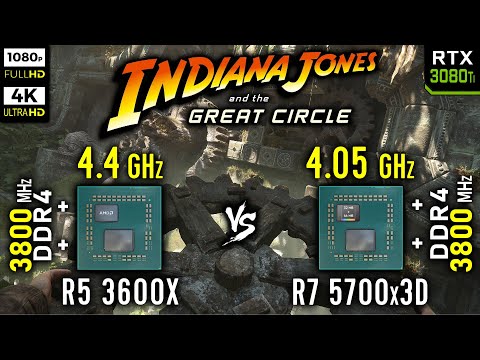 Ryzen 5 3600X vs Ryzen 7 5700x3D in Indiana Jones and the Great Circle | RTX 3080 Ti