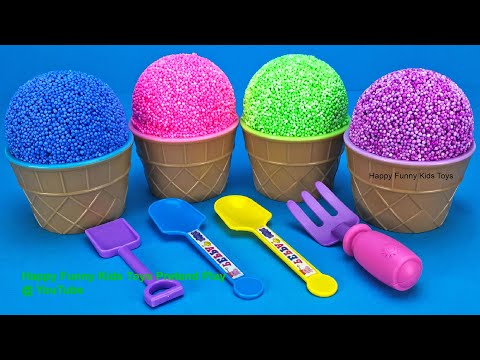 Play Foam Ice Cream Cups Surprise Toys Learn Numbers and Colors for Kids