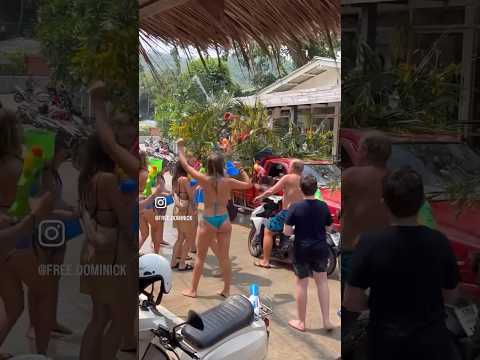 Songkran Water Fight! #thailand