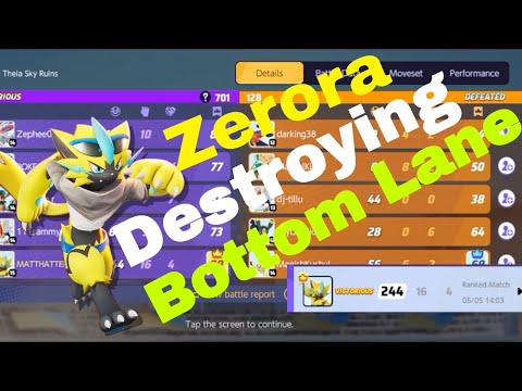 Destroying  Bottom lane with Zerora in Pokemon unite🔥 by mh games|