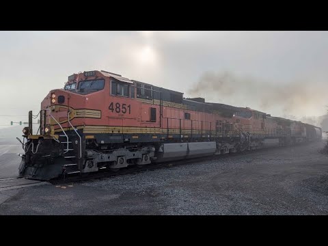 Buffalo & Pittsburgh Train Emerges From the Fog - Railfanning - Falls Creek, PA (10/8/24)