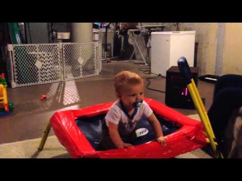 My Little Nephew Jumping on the Trampoline on His First Birthday -- February 1, 2015