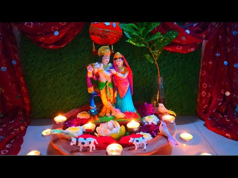 కృష్ణాష్టమి అలంకరణKrishnastami Decoration athomeTelugudanam byDivyavarma janmashtami easy decoration