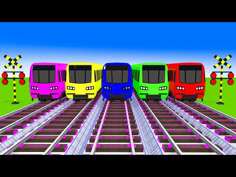 【踏切アニメ】あぶない電車 5 Floor TRAIN 🚦 Fumikiri 3D Railroad Crossing Animation #1