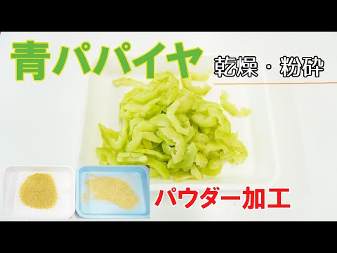 【乾燥・粉砕】青パパイヤをパウダー加工