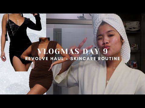 REVOLVE TRY ON HAUL + UPDATED SKINCARE ROUTINE | VLOGMAS DAY 9