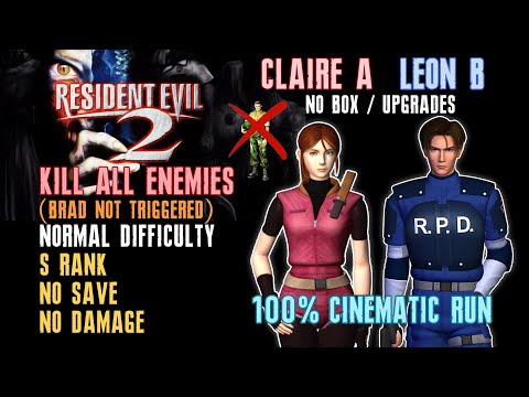 [Resident Evil 2] Kill All Enemies (Brad Not Triggered), Claire A/Leon B, Normal, No Save No Damage