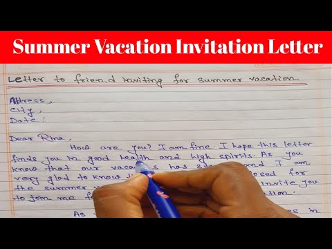 Letter to friend inviting for summer vacation| summer vacation invitation letter|how to write letter