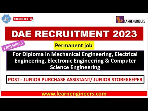 DAE RECRUITMENT 2023 FOR DIPLOMA ENGINEERING FRESHERS PASSOUT STUDENTS. || HOW TO APPLY || SYLLABUS.