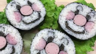 飾り巻き寿司の作り方・巻き方：キャラクター巻 How to Make Art Roll Sushi