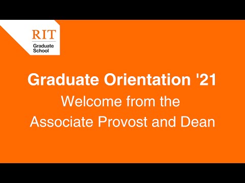 Graduate Orientation - Welcome from the Associate Provost and Dean