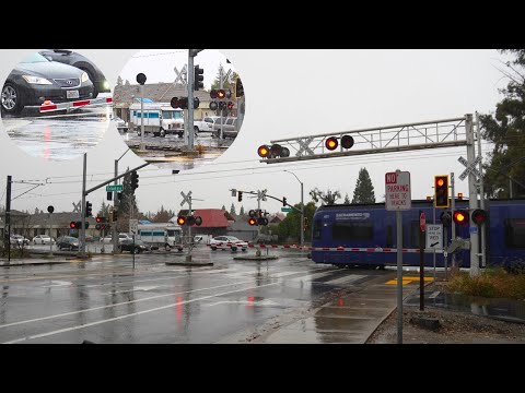 Parkshore Dr. Railroad Crossing *New Crossing Beacon Signals* | SACRT Trainer Test Train, Folsom CA