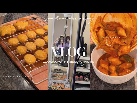 [Vlog] Baking with my Korean friend *chaotic* 🍪 a day in my life