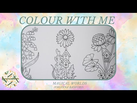 Magical Worlds colour with me  flower by Johanna Basford 2024