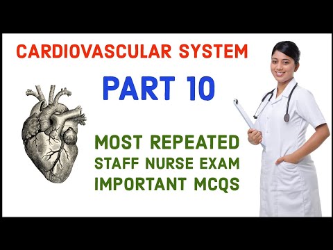 RRB staff Nurse Exam questions and answers 2024 exam preparation cardiovascular system mcqs part 10