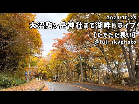 大沼駒ヶ岳神社までの紅葉湖畔ドライブ🍁【7分半】2024/10/28