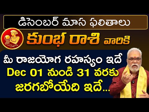 Kumba Rashi December 2024 | December 2024 Kumba Rashi Phalalu in Telugu | Gudi uma maheshwar sharma