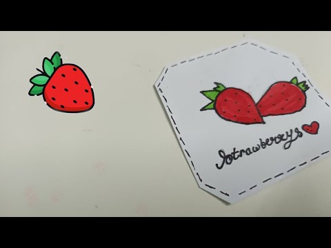 Drawing and colouring a strawberry | DIY Crafty Studio|🍓🍒 #drawingtutorial #draw #colour