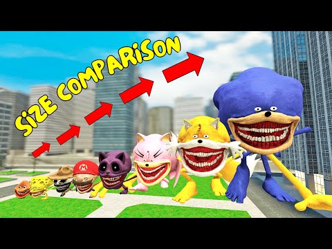 🏪 ALL SIZE COMPARISON OF SONIC TAPES FAMILY FROM SMALL TO BIG in Garry's Mod !