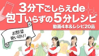 働くママの時短料理・3分下ごしらえde包丁いらずの５分レシピ（初心者でも作れる野菜使い切り副菜）