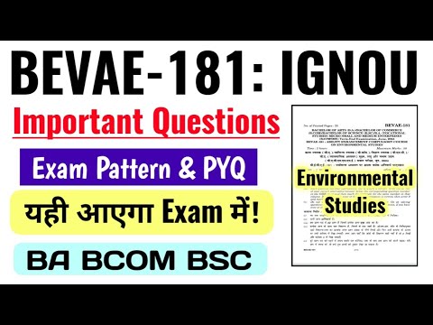 IGNOU BEVAE-181 IMPORTANT QUESTIONS | BEVAE-181 Exam Pattern BA/Bcom/Bsc Exam | BEVAE-181 PYQ