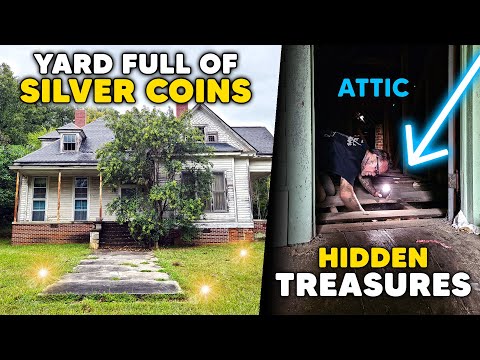 Metal Detecting Yard FULL of SILVER COINS & Exploring An Attic PACKED With HIDDEN TREASURES!