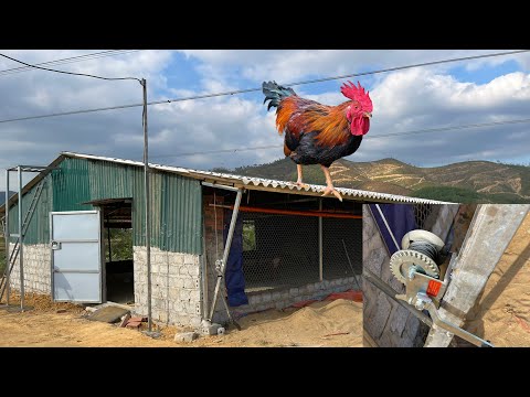 How To Make Simple Poultry Farm Curtain Winch System - Build Free Range Chicken Coop